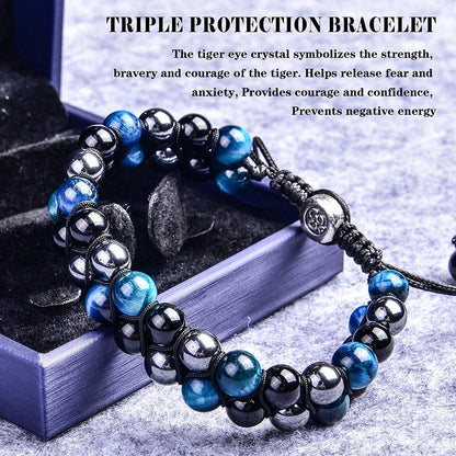 Triple Protection 8mm Beads Bracelet