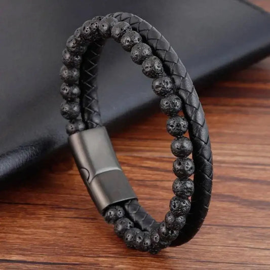 Stainless Steel Tiger Eye Stone Beads Bracelet