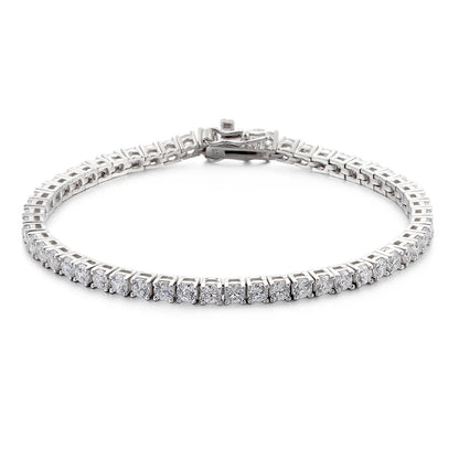 Tennis 925 Sterling Silver Plated Bracelet For Women