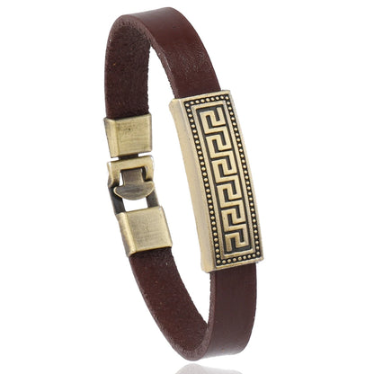 1 Piece vintage leather bracelet for men