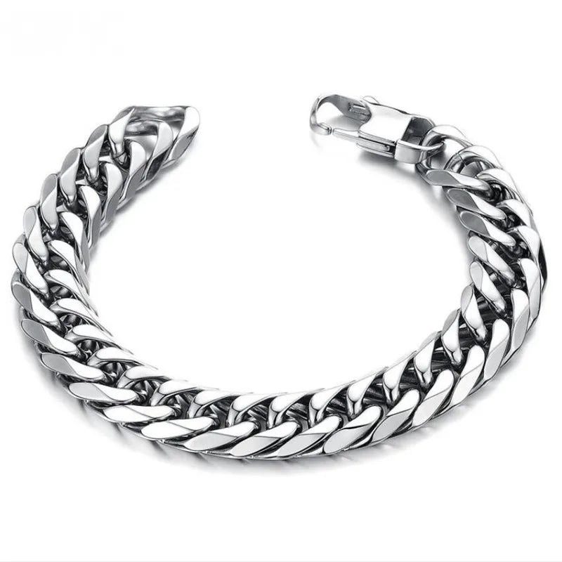 Thick Stainless Steel Cuba Link Bracelet