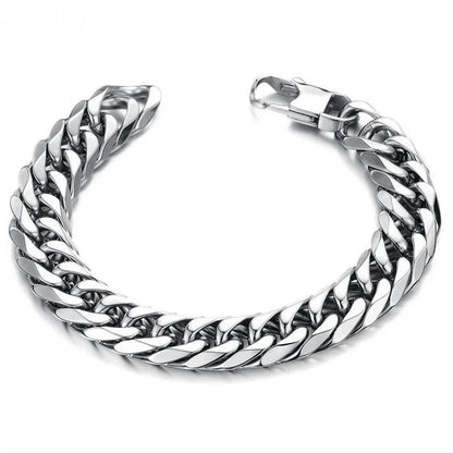 Thick Stainless Steel Cuba Link Bracelet