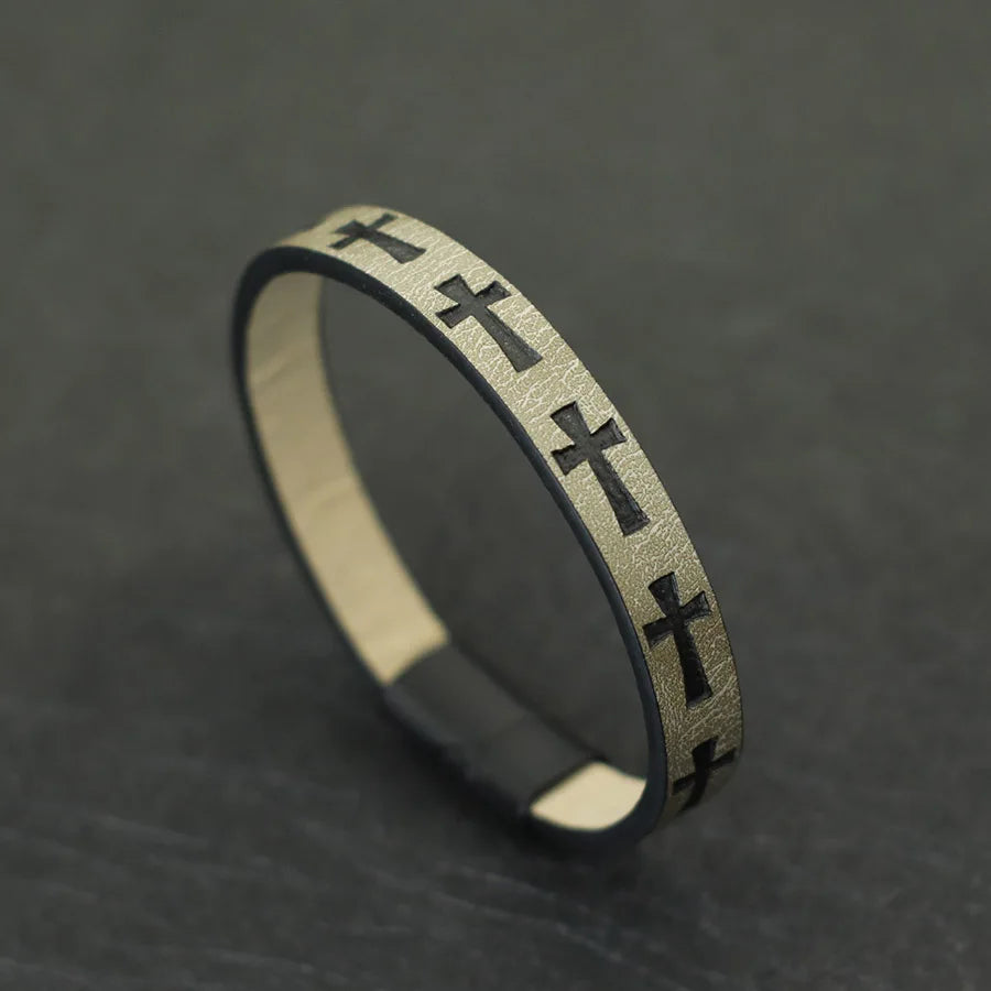 Bangle Detachable Magnet Buckle Leather Bracelet