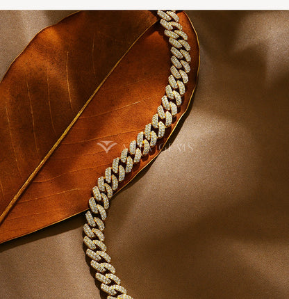 Moissanite Diamond Classic Cuba Chain Bracelet for Men & Women