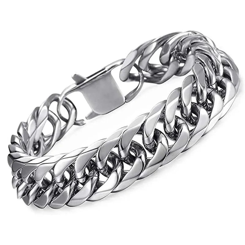 Thick Stainless Steel Cuba Link Bracelet