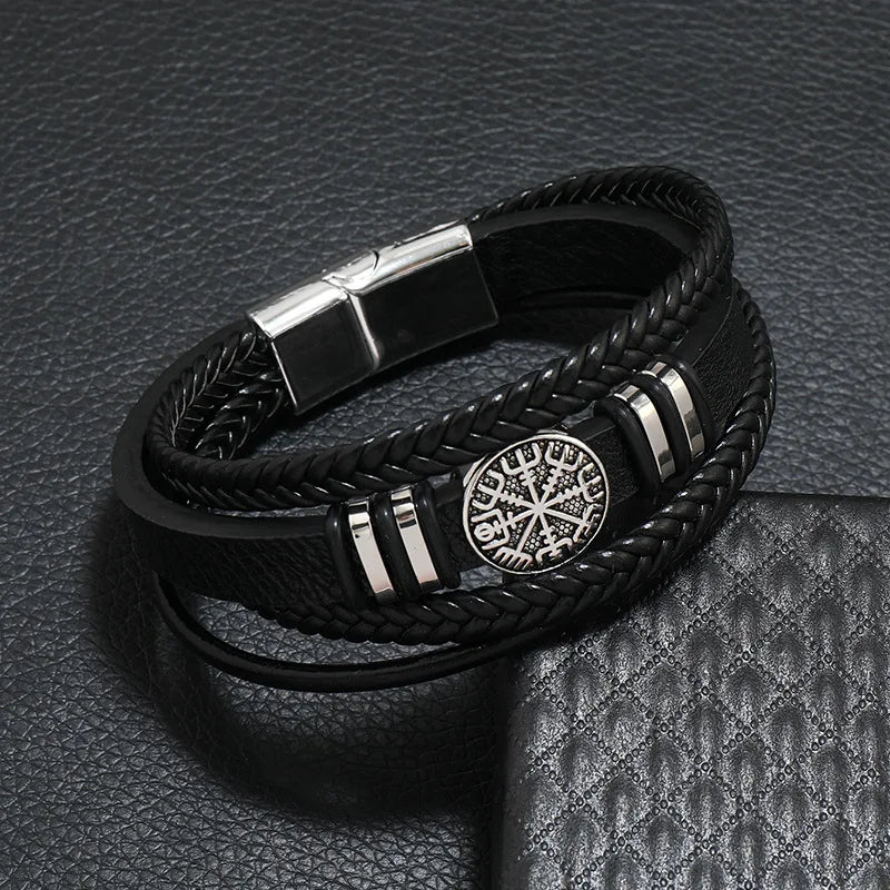 Fashion Trendy Men Leather Bracelets