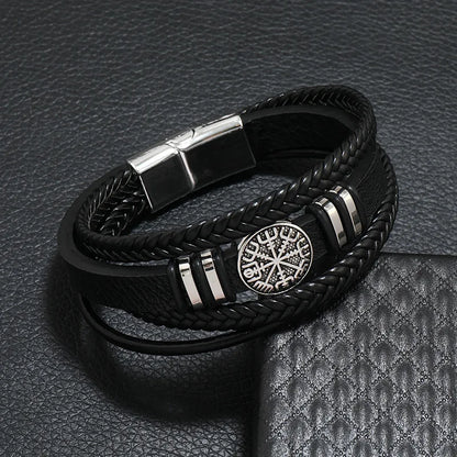 Fashion Trendy Men Leather Bracelets