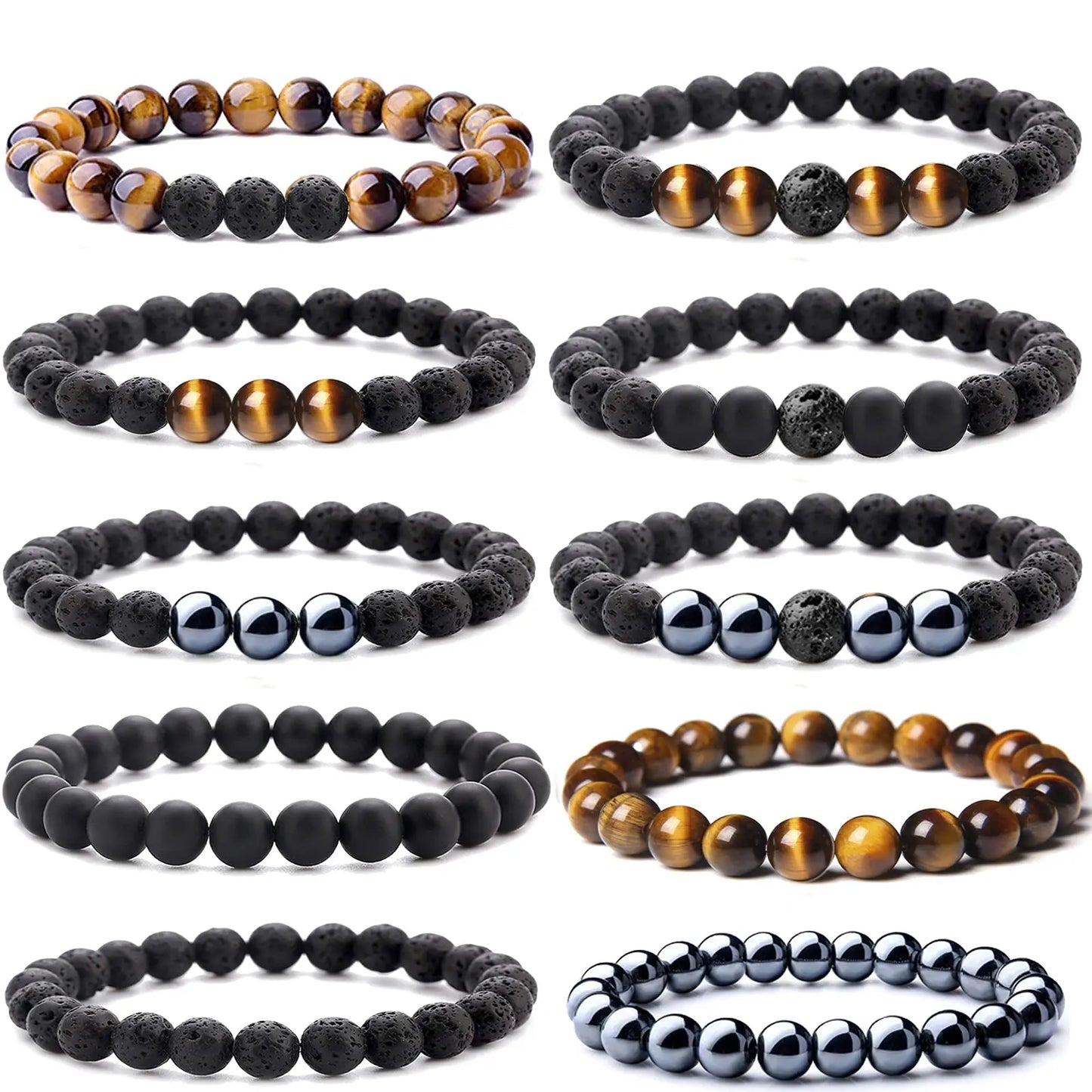 Lava Rock Beaded Bracelets