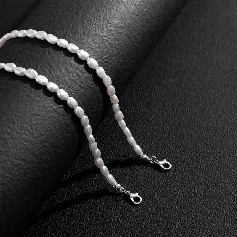 Vintage Elegant Beaded Pearl Choker Necklace for Women