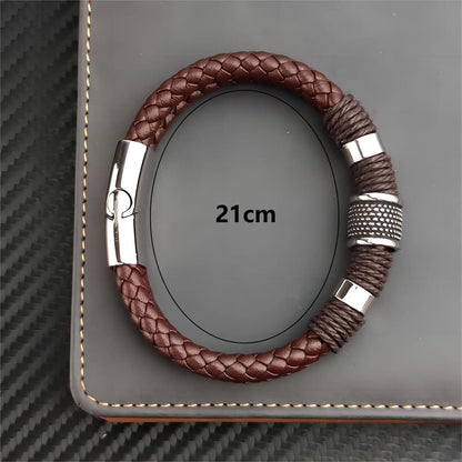 Vintage Multilayer Brown Genuine Leather Bracelet