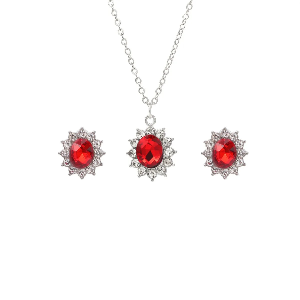 Luxury Women Zircon Necklace & Earrings Jewelry Set