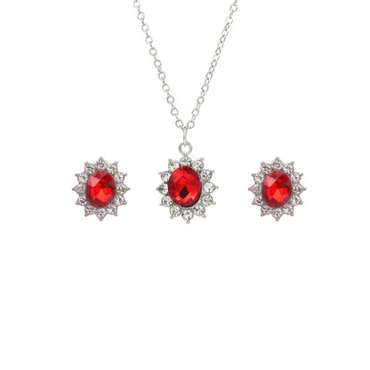 Luxury Women Zircon Necklace & Earrings Jewelry Set