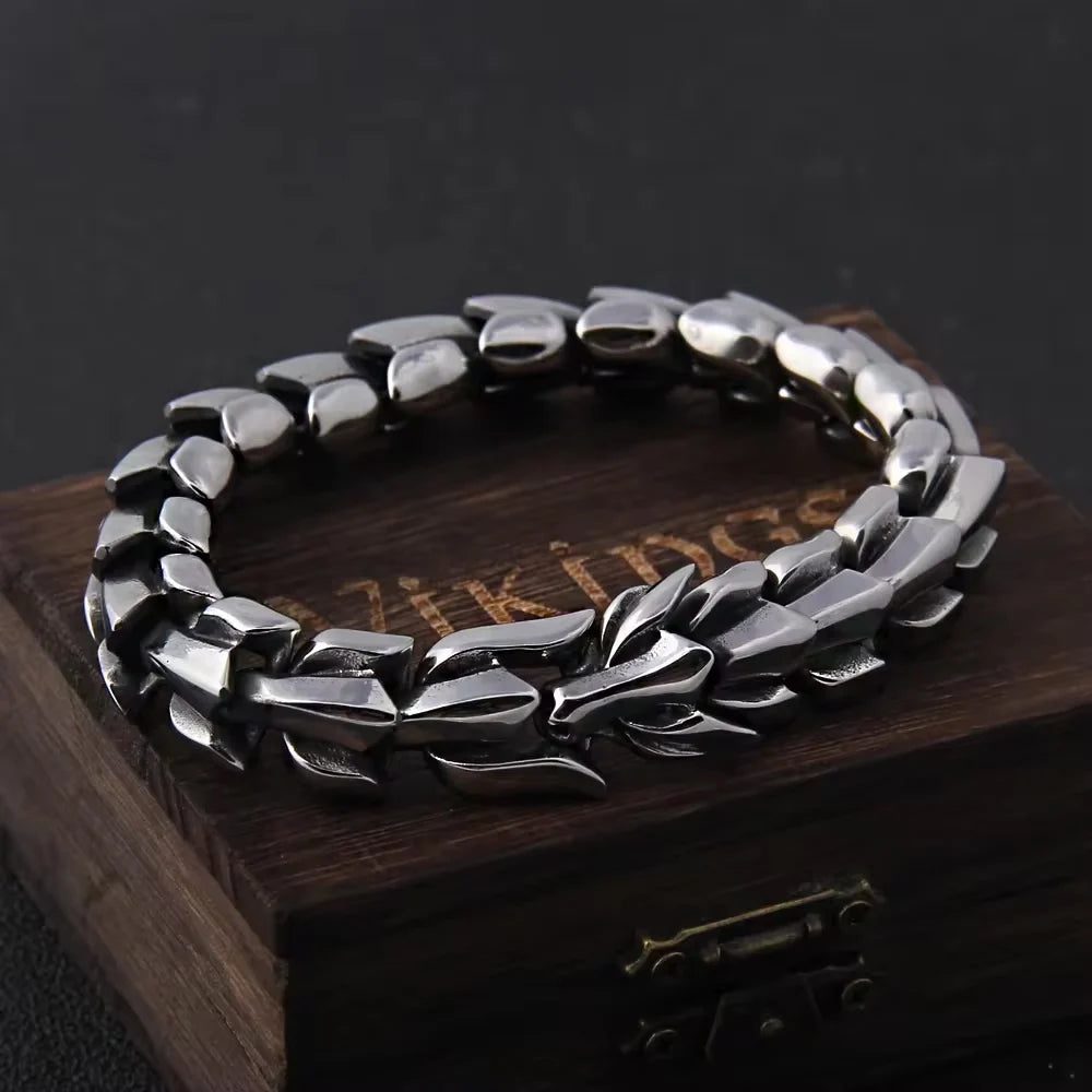 Hematite Color Domineering Keel Bracelet For Men Hip Hop Punk Mens Bracelet Linked Metal Chain Fashion Jewelry