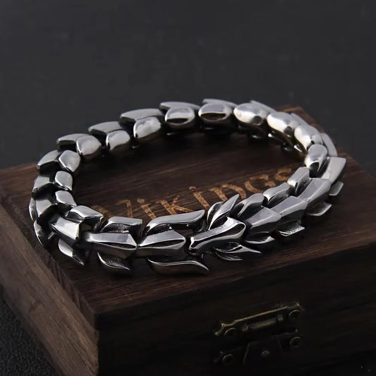 Hematite Color Domineering Keel Bracelet For Men Hip Hop Punk Mens Bracelet Linked Metal Chain Fashion Jewelry