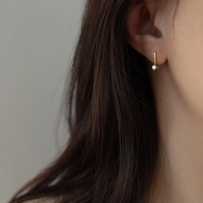 Original Silver 925 14K Gold simple Hook Earrings For Woman Piercing Wedding Luxury Elegant Jewelry