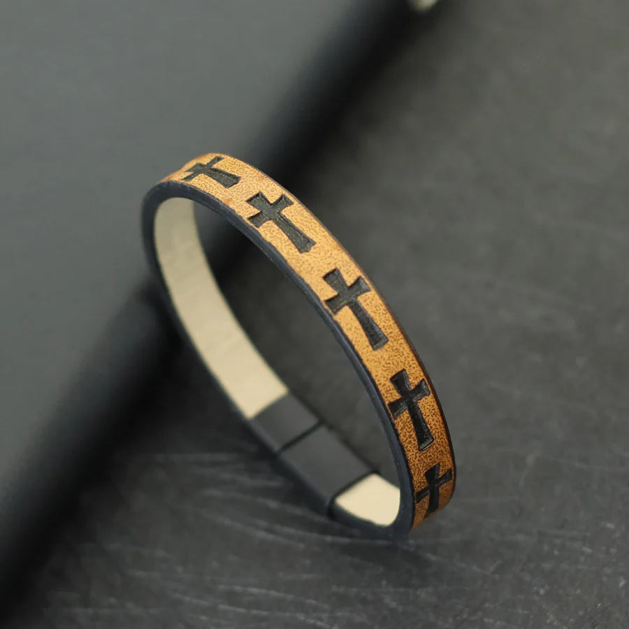 Bangle Detachable Magnet Buckle Leather Bracelet