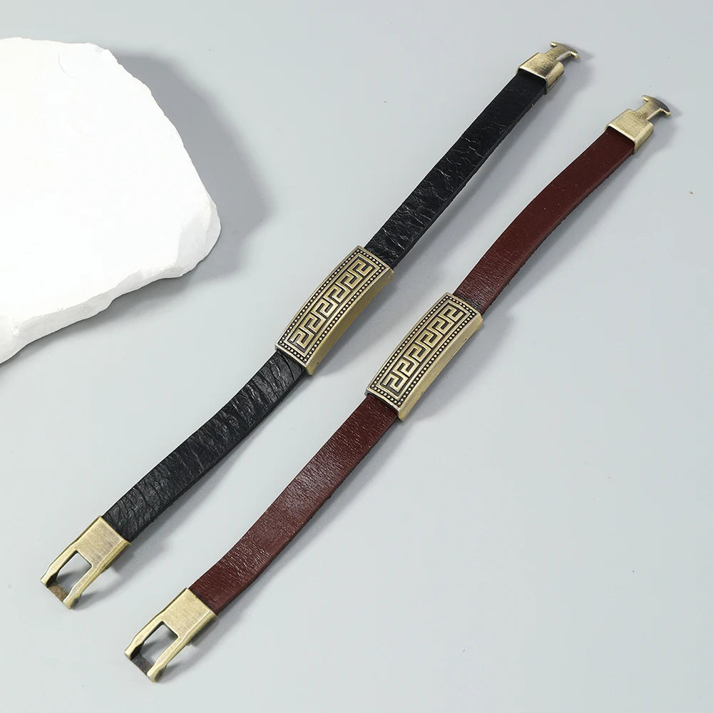 1 Piece vintage leather bracelet for men