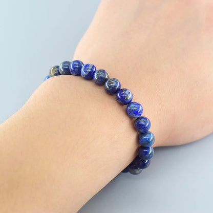 Real 5A Natural Lapis Lazuli Stone Beads Bracelet