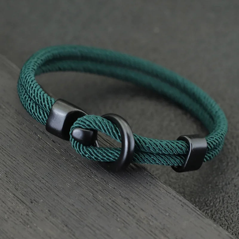 Easy-Hook Zinc Alloy Rope Bracelet