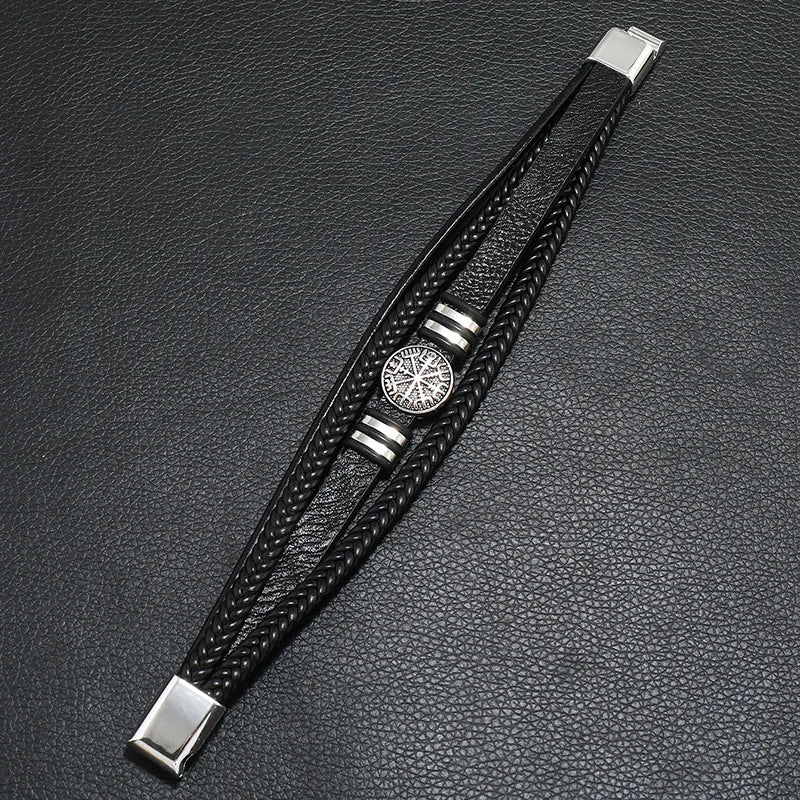 Fashion Trendy Men Leather Bracelets