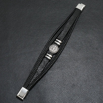 Fashion Trendy Men Leather Bracelets