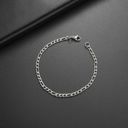 Skyrim 3-10mm Wide Men's Cuban Chain Bracelet Stainless Steel Men Women Minimalist Basic Figaro Chain Jewelry Gift Wholesale
