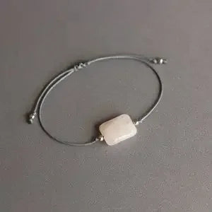 Rectangular faceted rose quartz jewelry bracelet