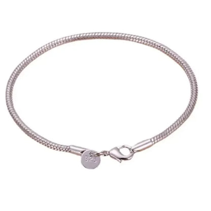 20cm Silver color 3MM Snake Chain Bracelets Factory Fashion Hot Top Quality Jewelry Charm Cute Women Lady Wedding