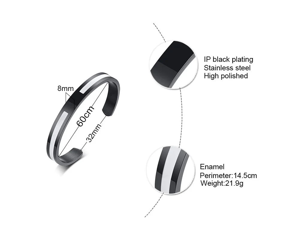 Men Bangle, Enemal Bangle Mens, Viking Logo Cuff Bracelet For Gentleman ,Stainless Steel Minimalist Bracelets