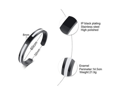 Men Bangle, Enemal Bangle Mens, Viking Logo Cuff Bracelet For Gentleman ,Stainless Steel Minimalist Bracelets