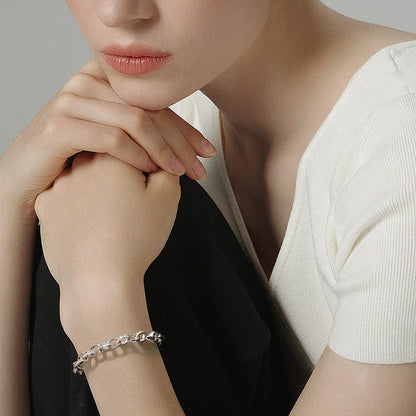 EWYA Full Moissanite Diamond Hook Link Chain Bracelet 1.2mm D Color For Woman Man S925 GRA Certified Couple Bracelets Bangle