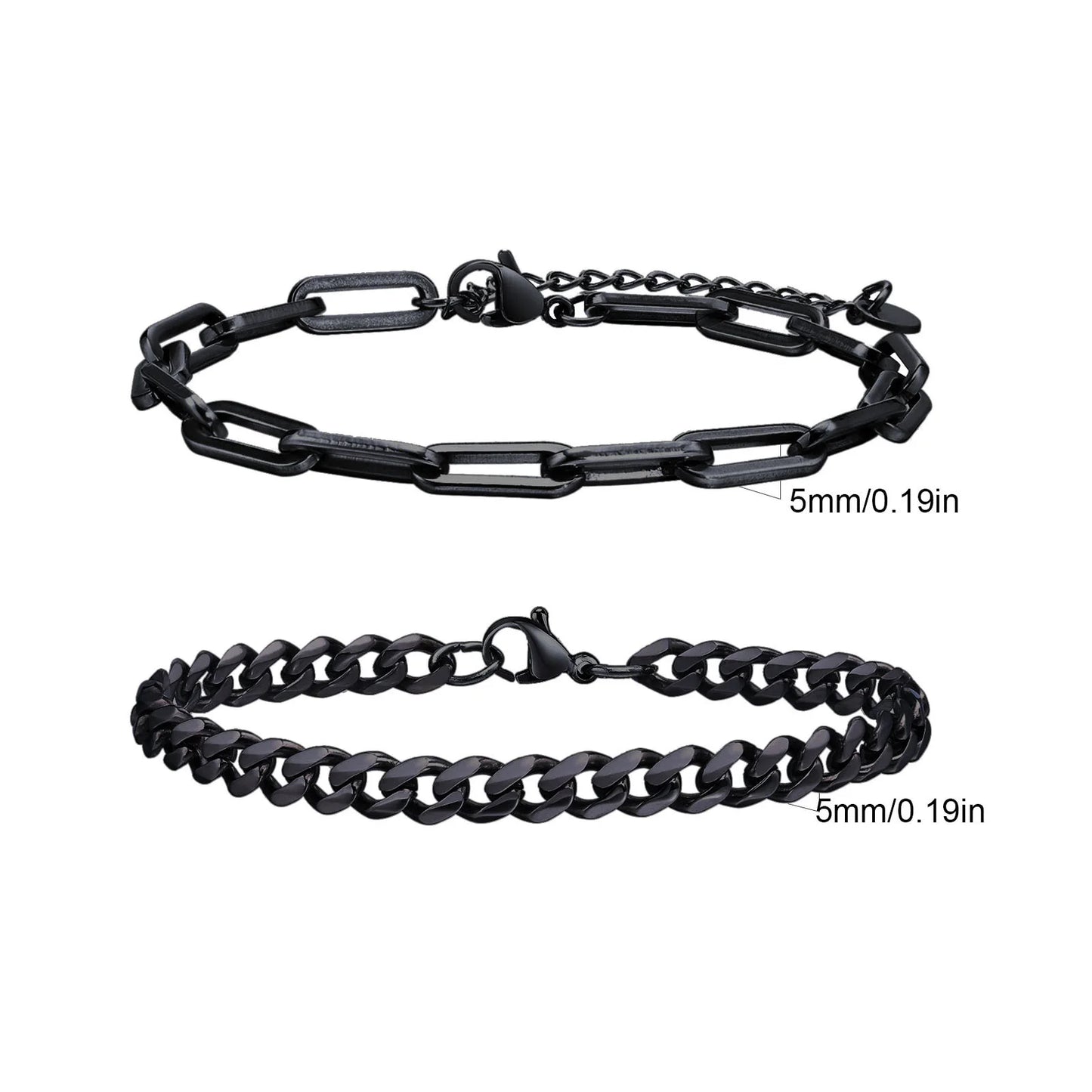 2pcs Men's Chain Bracelets,