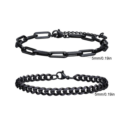 2pcs Men's Chain Bracelets,