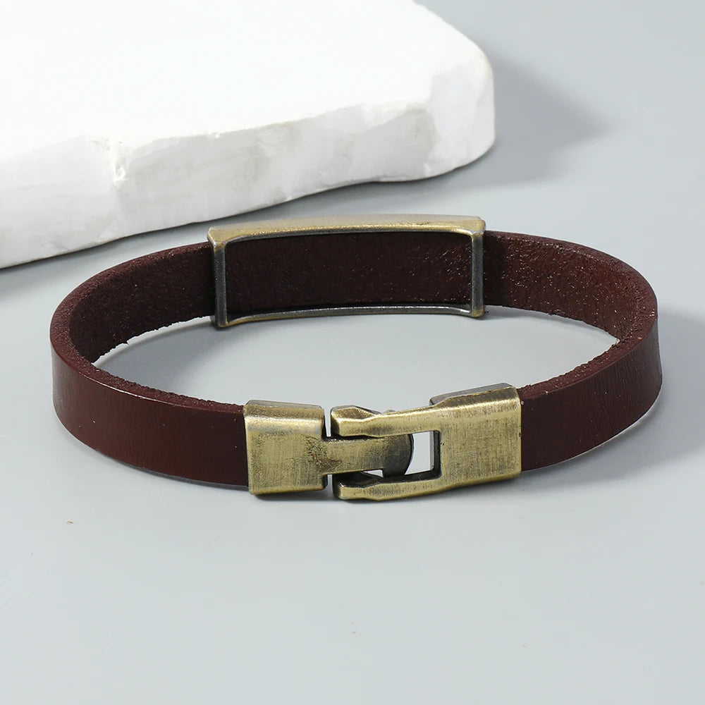 1 Piece vintage leather bracelet for men