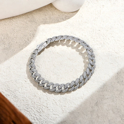 Moissanite Diamond Classic Cuba Chain Bracelet for Men & Women