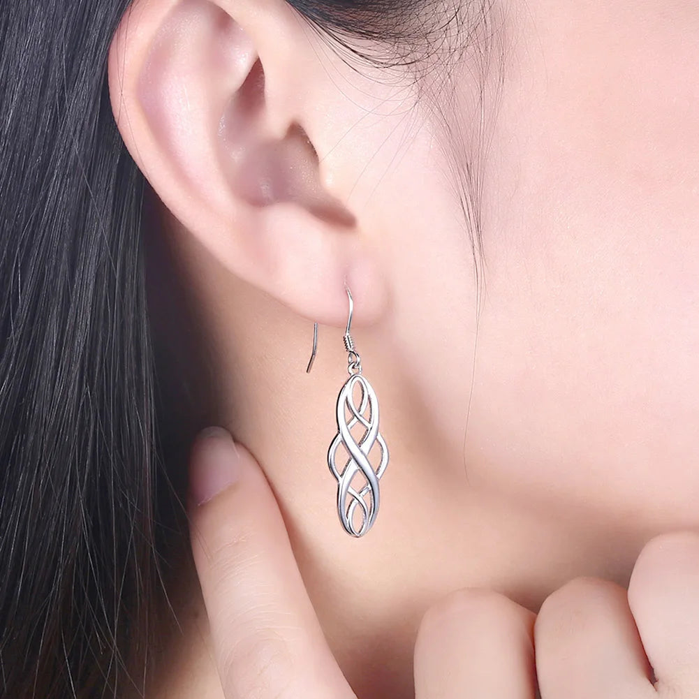 Sterling Silver Elegant Exquisite luxury hook Earring For women