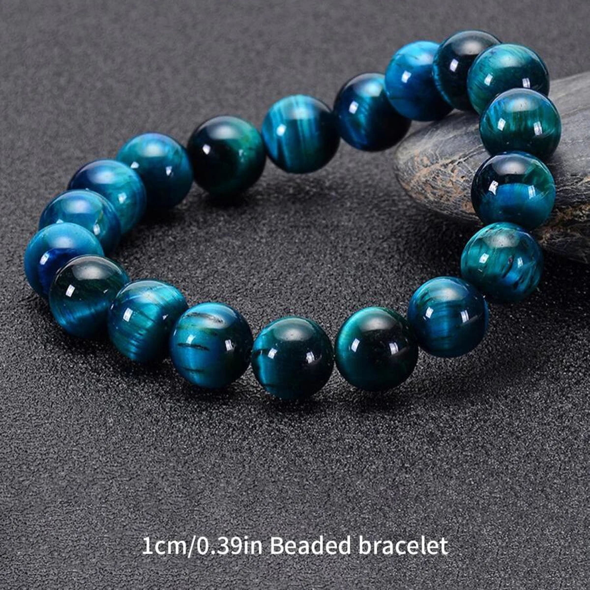 Minimalist Blue Tiger Eye Stone Beaded Bracelet