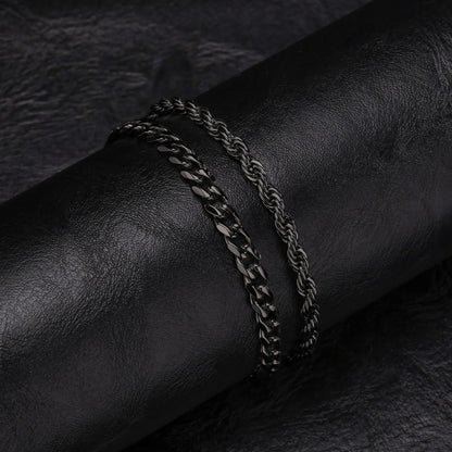 2pcs Men's Chain Bracelets,