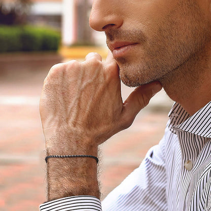 Vnox Slim 2.5mm Snake Links Bracelets for Men Teens Boys,Adjustable Stainless Steel Twisted Chain Bracelets,Simple Metal Jewelry