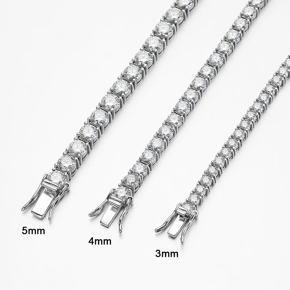 Tennis 925 Sterling Silver Plated Bracelet For Women