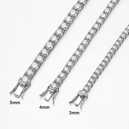 Tennis 925 Sterling Silver Plated Bracelet For Women