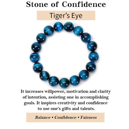 Minimalist Blue Tiger Eye Stone Beaded Bracelet