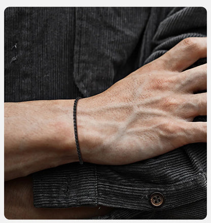 Vnox Slim 2.5mm Snake Links Bracelets for Men Teens Boys,Adjustable Stainless Steel Twisted Chain Bracelets,Simple Metal Jewelry