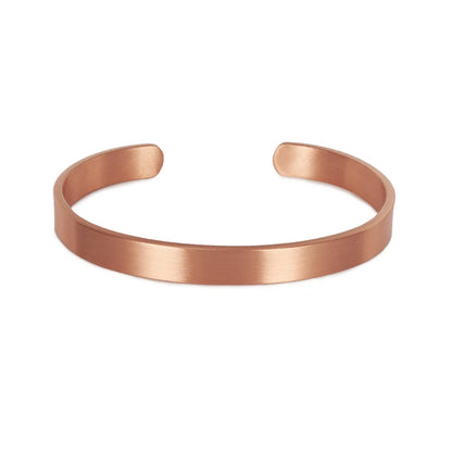Vinterly Pure Copper Bracelets for Women Men Unisex 8mm Adjustable Open Cuff Bangles Female Resizable Jewelry Soft Metal Simple