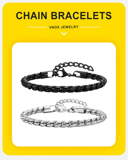 Punk Men Snake Link Chain Bracelets