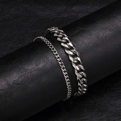 2pcs Men's Chain Bracelets,