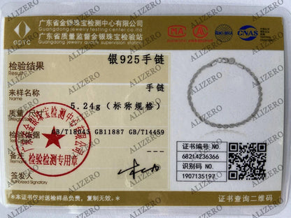 ALIZERO 925 Sterling Silver Unisex 4mm Rope Chain Bracelets for Men Women Twisted Links Chain Bracelet Simple Classic Jewelry