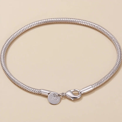 20cm Silver color 3MM Snake Chain Bracelets Factory Fashion Hot Top Quality Jewelry Charm Cute Women Lady Wedding