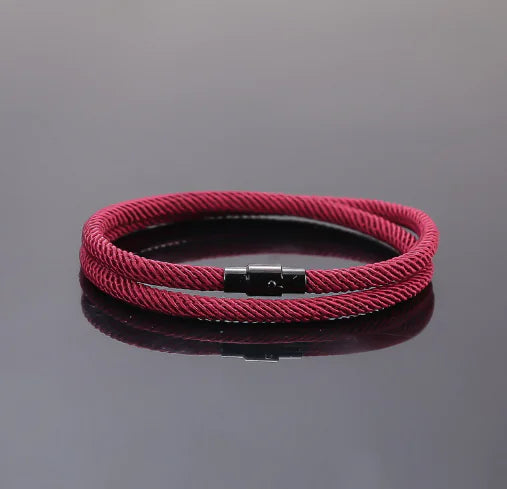 Lucky Red Rope Bracelet with Magnetic Clasp