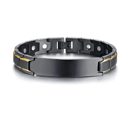 Magnetic Stainless Steel Engraved Men's Bracelet